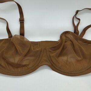 SKIMS Brown Sheer Mesh Underwire Bra Size 36C
